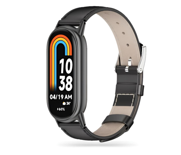 Tech-Protect Leatherfit do Xiaomi Mi Band 8 / 8 NFC / 9 / 10 black - 1210425 - zdjęcie